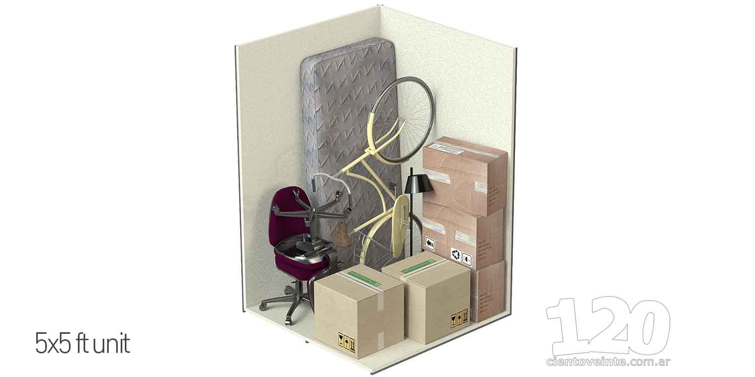 Storage units 5x5 3D CAD render